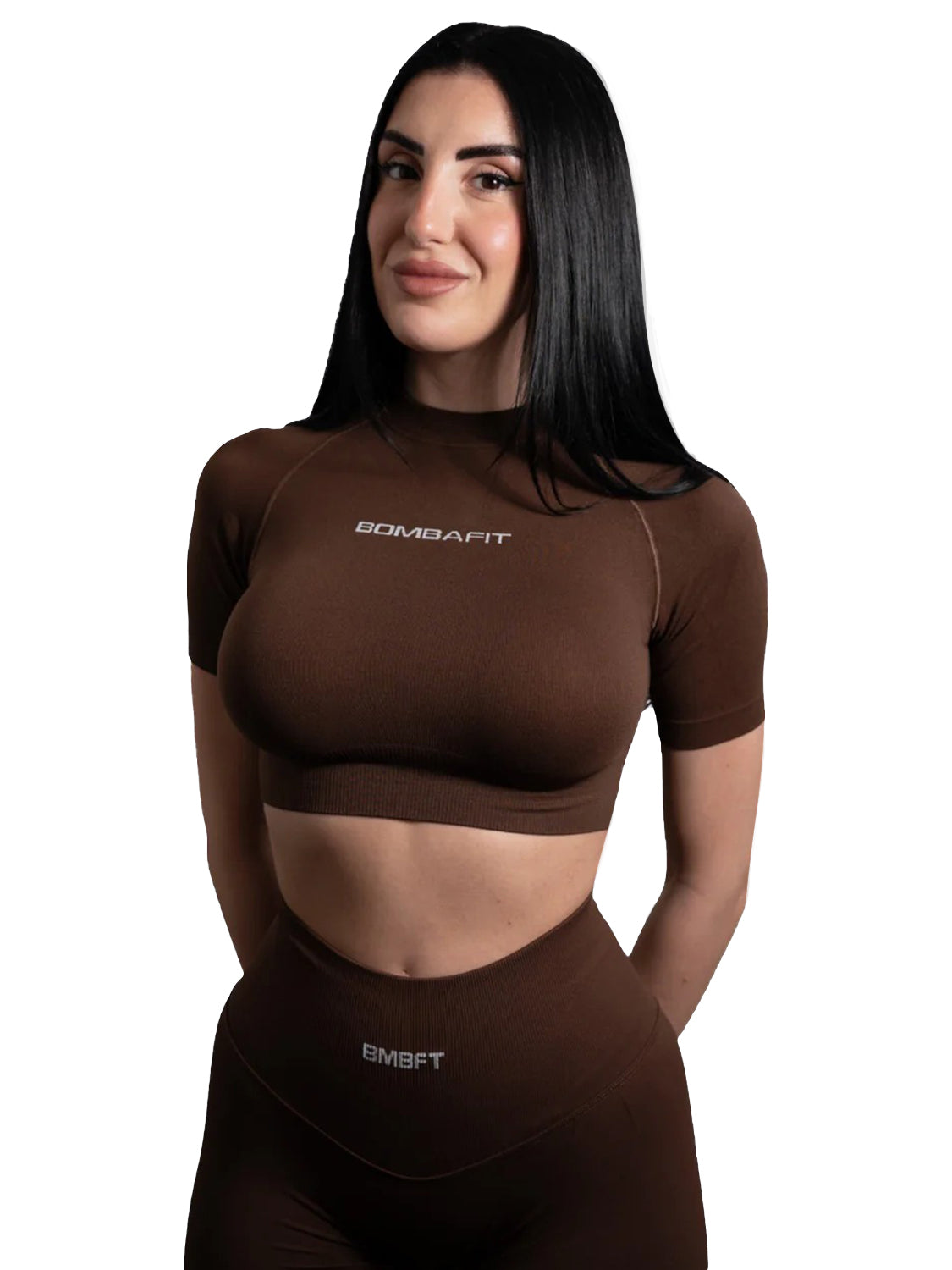T-shirt sportswear skyn crop top BOMBAFIT Donna - Marrone