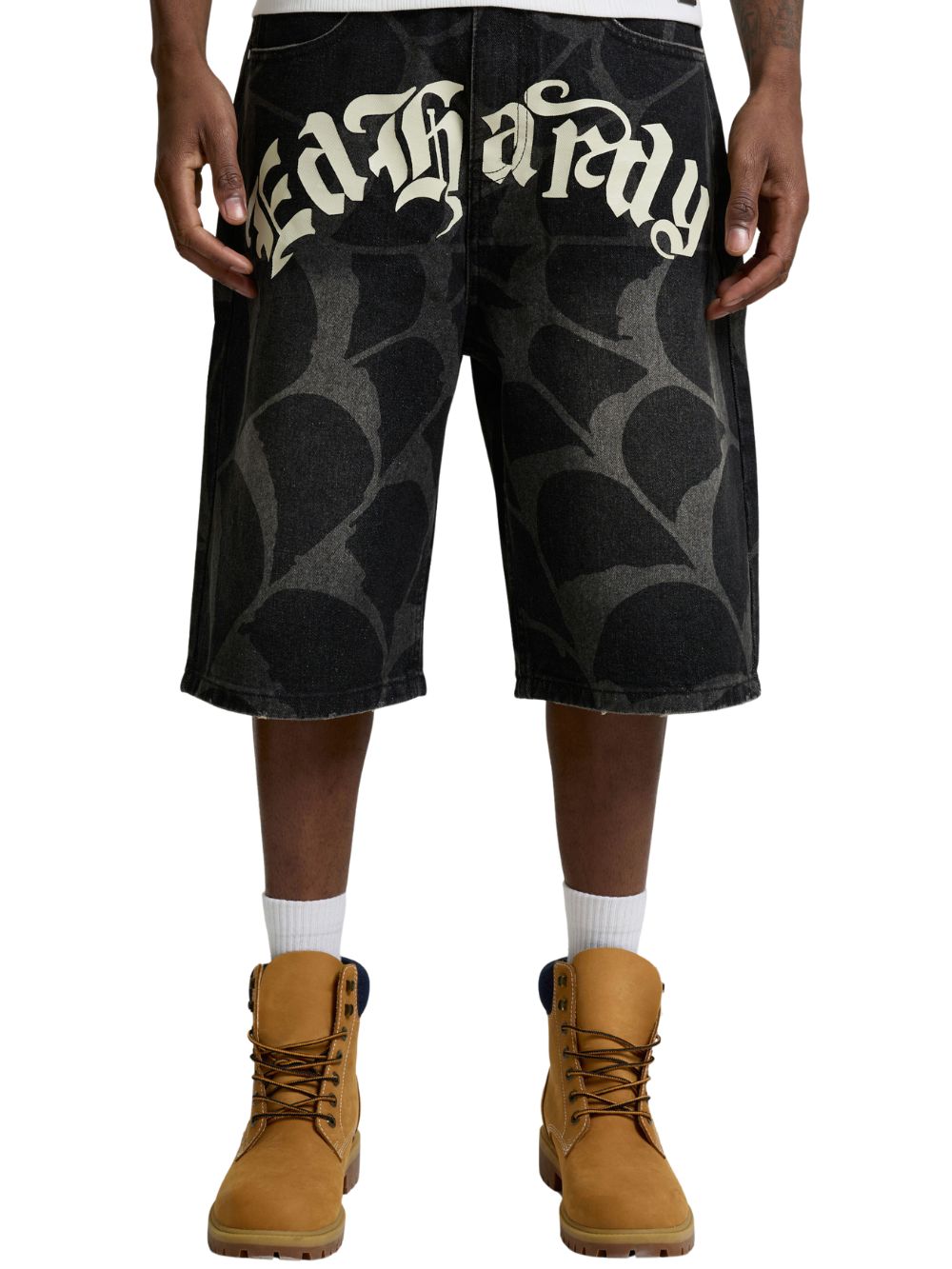 Shorts Gothic cobweb relaxed fit ED HARDY Uomo - Nero