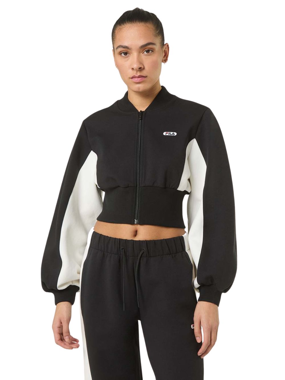 Felpa Lecore Cropped High Rib FILA Donna - Nero