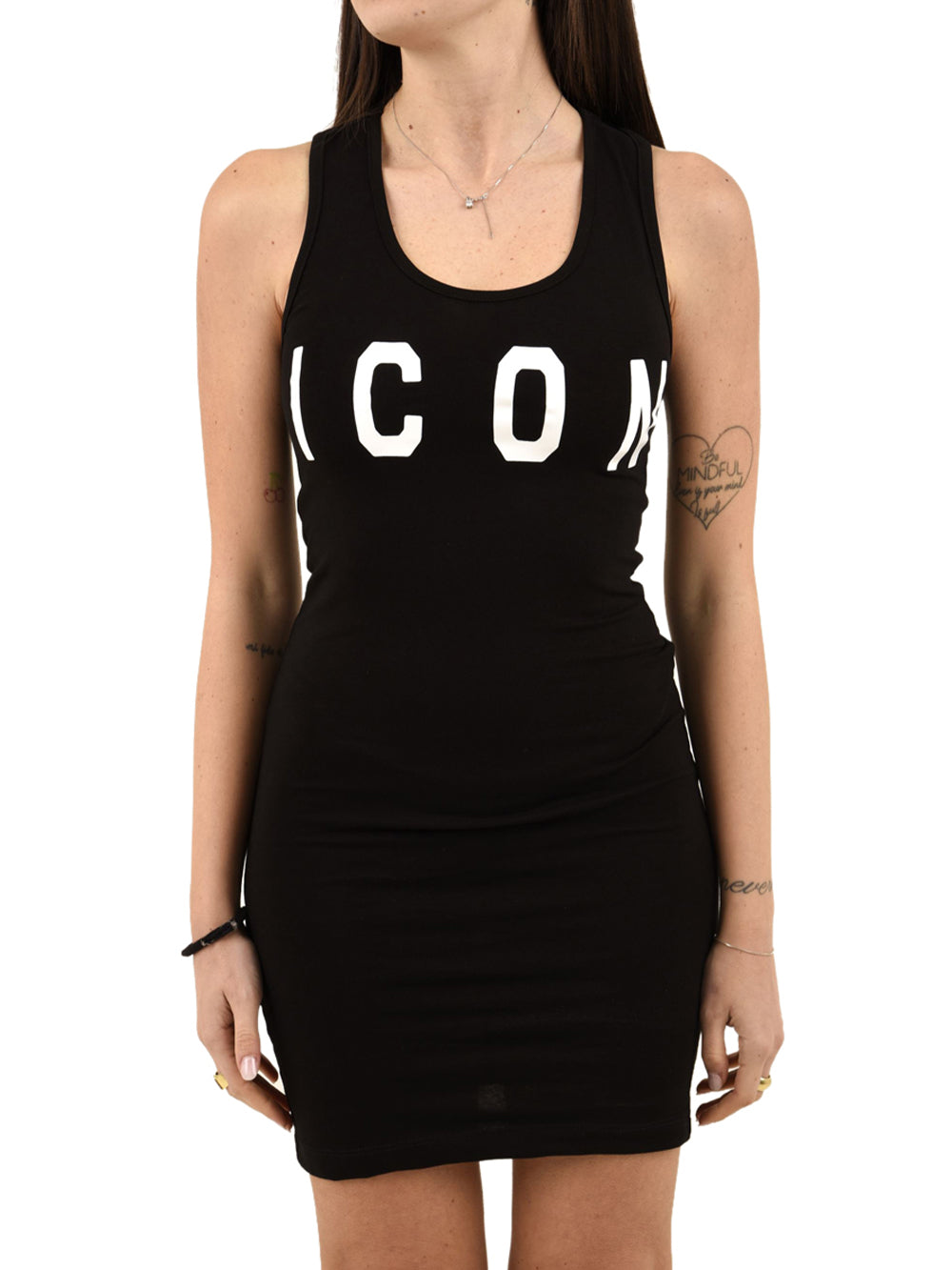 Abito smanicato logo grande ICON Donna - Nero