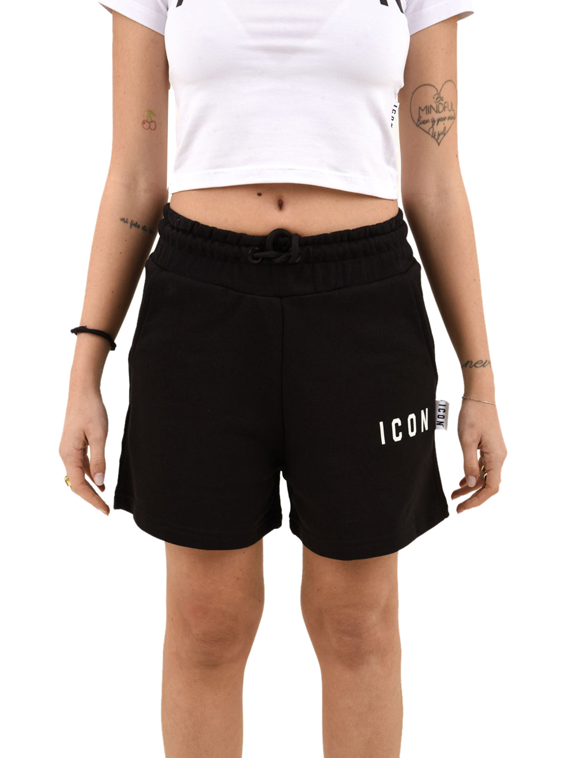 Shorts logo piccolo ICON Donna - Nero