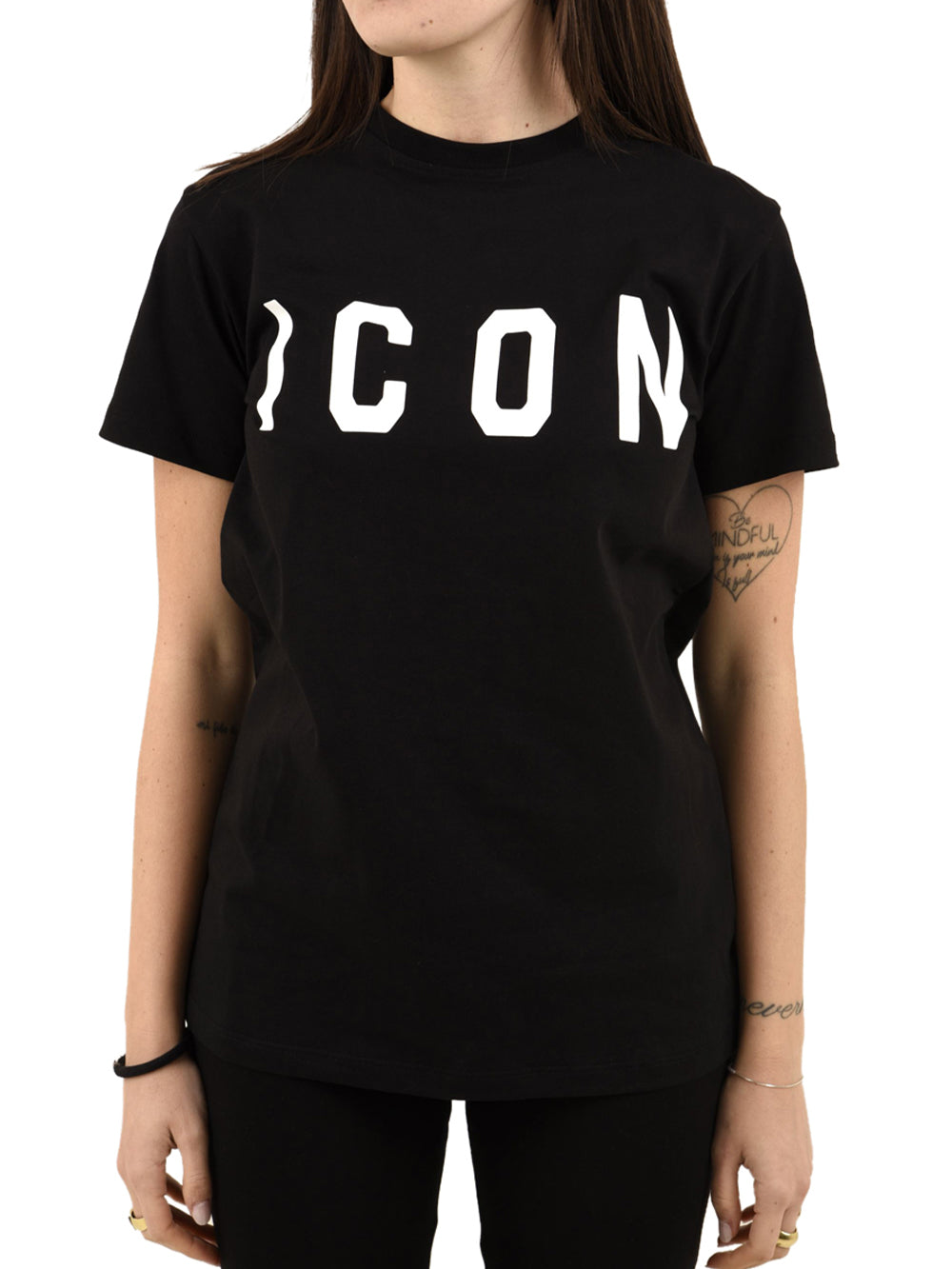 T-shirt con logo grande ICON Donna - Nero