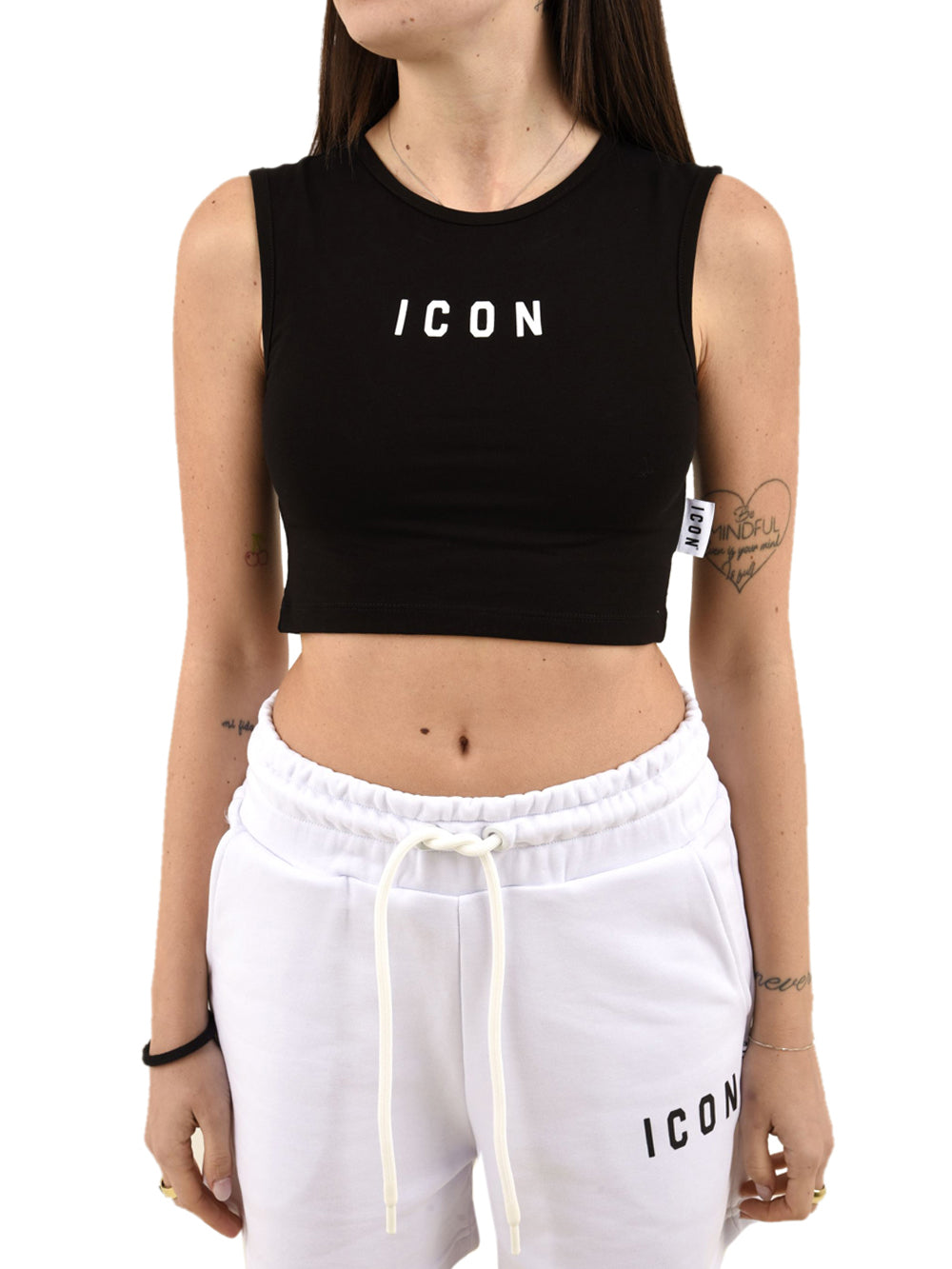 Top logo piccolo ICON Donna - Nero