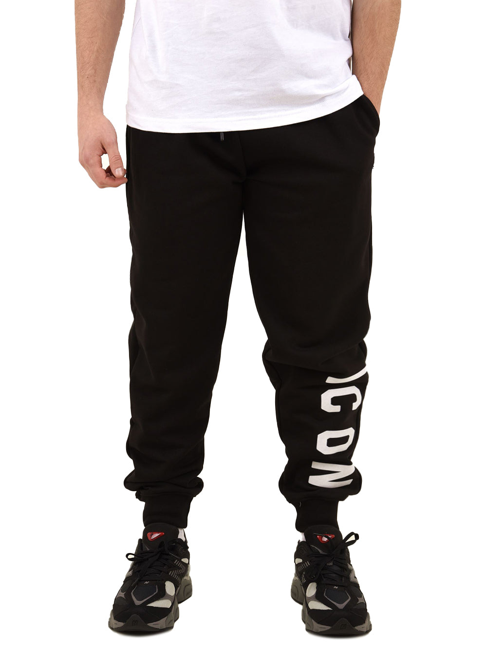 Pantalone Tuta con logo grande ICON Uomo - Nero