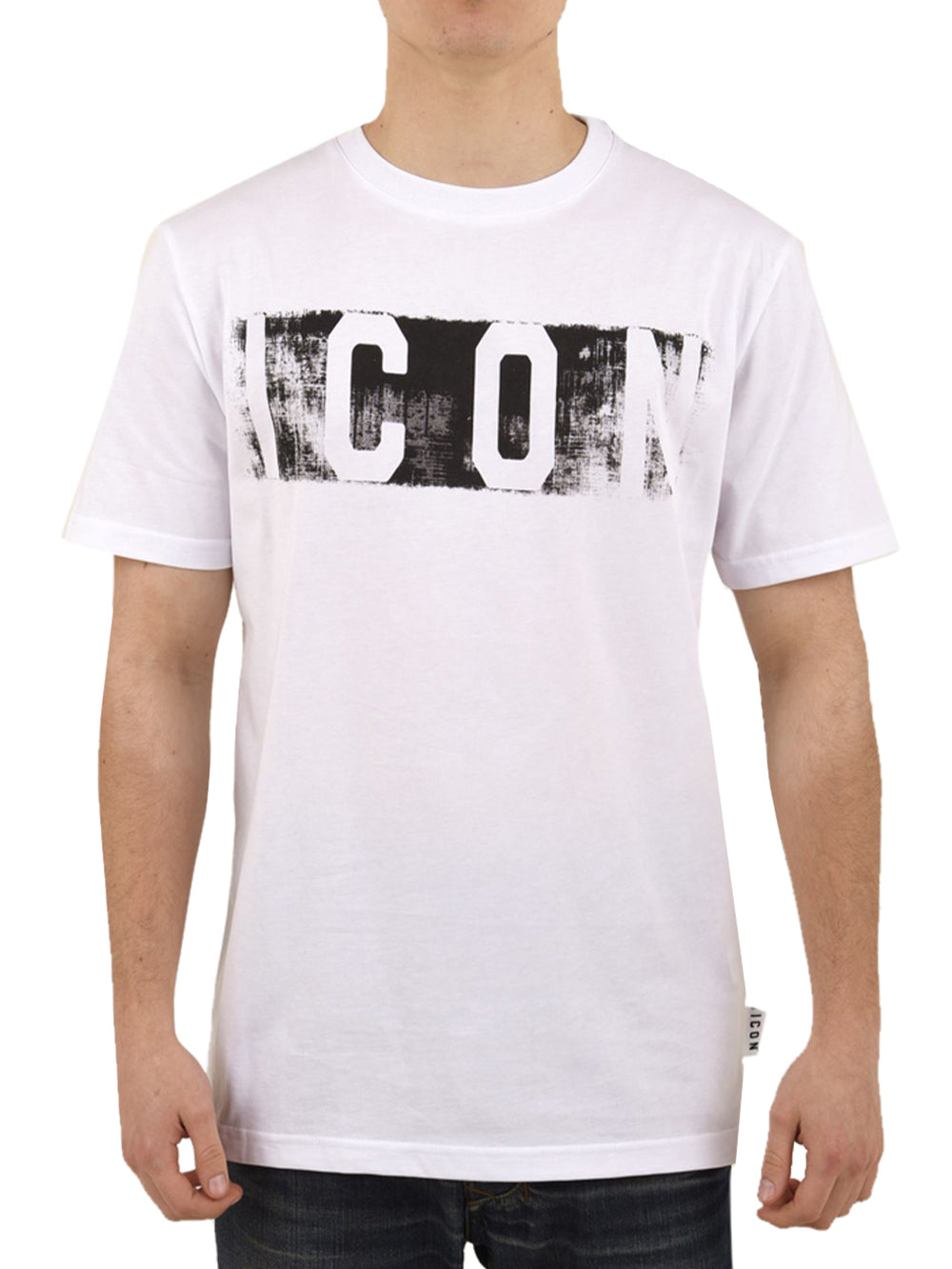 T-shirt con logo effetto pittura ICON Uomo - Bianco