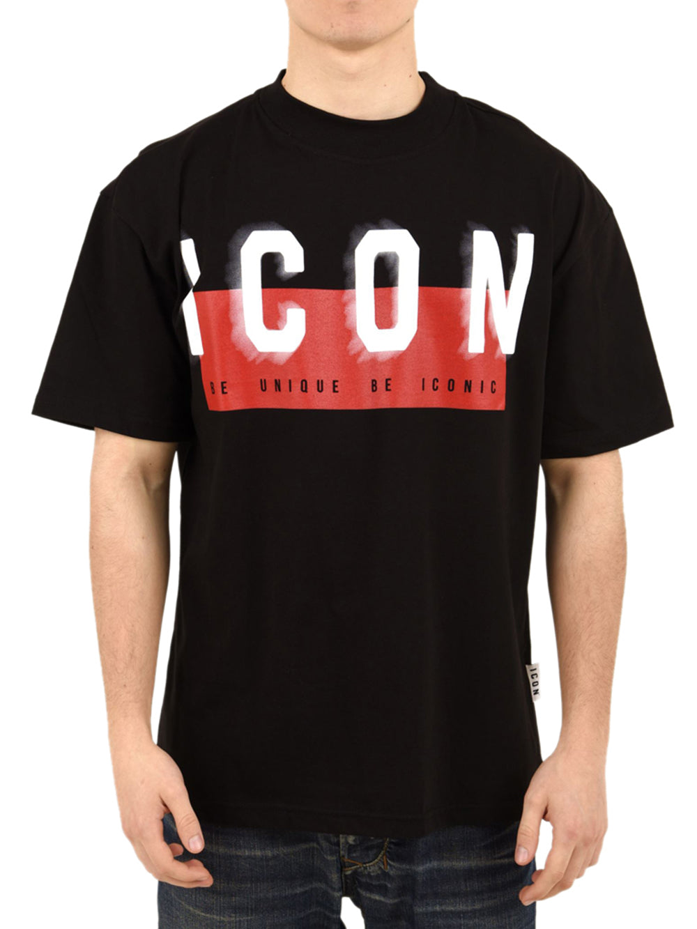 T-shirt con logo ombra ICON Uomo - Nero