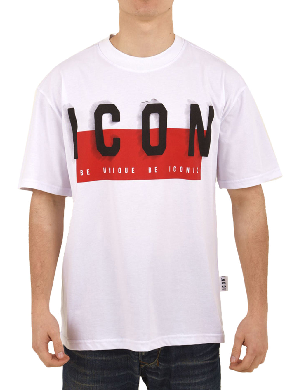 T-shirt con logo ombra ICON Uomo - Bianco