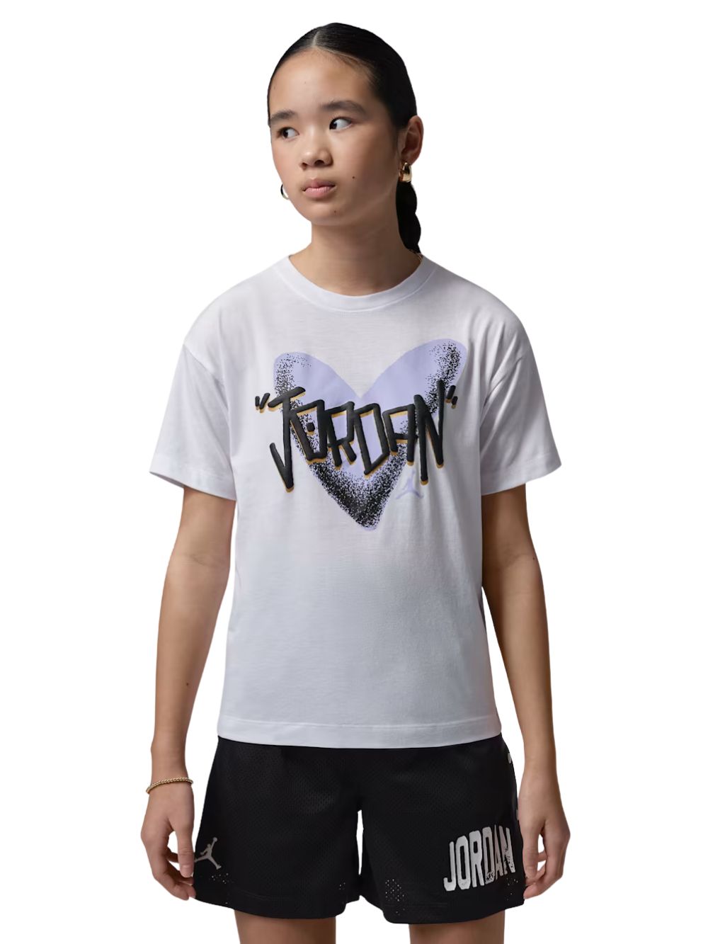 T-shirt Heart sketch JORDAN Bambino - Bianco