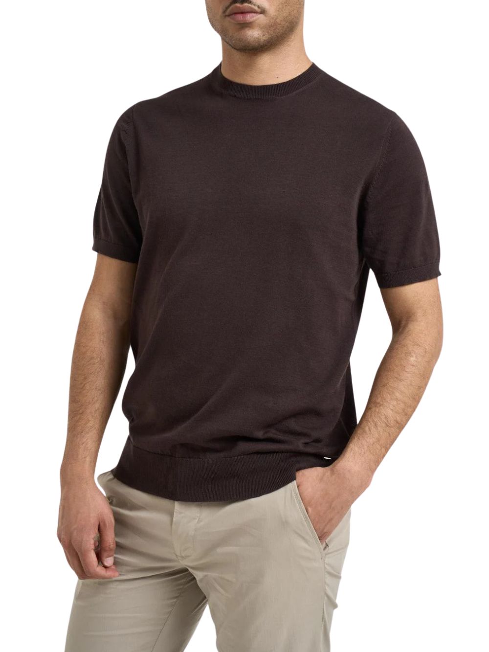Maglia girocollo manica corta cotone MARKUP Uomo - Marrone