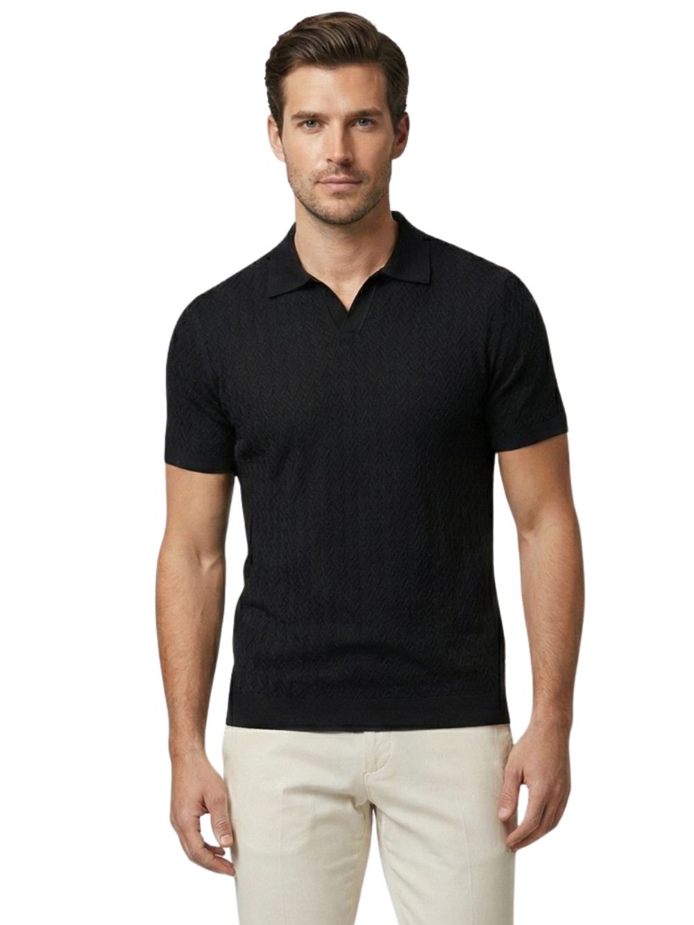 Polo derby tessuto texturizzato MARKUP Uomo - Nero