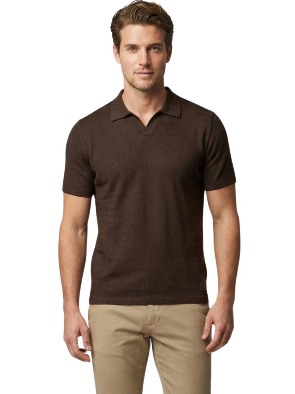 Polo derby tessuto texturizzato MARKUP Uomo - Marrone