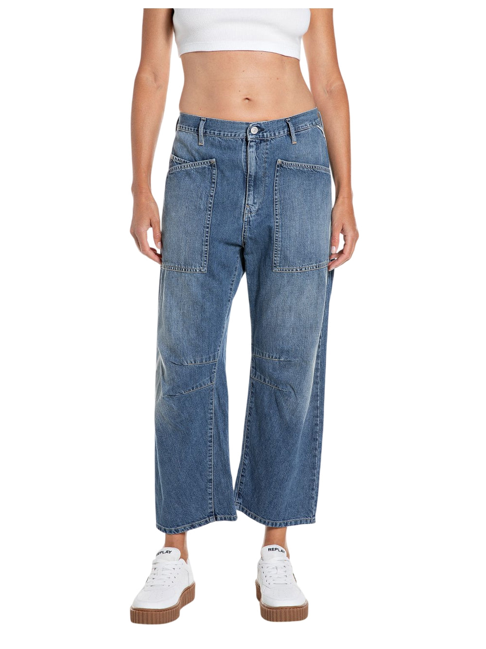 Pantalone Barrel REPLAY Donna - Blue