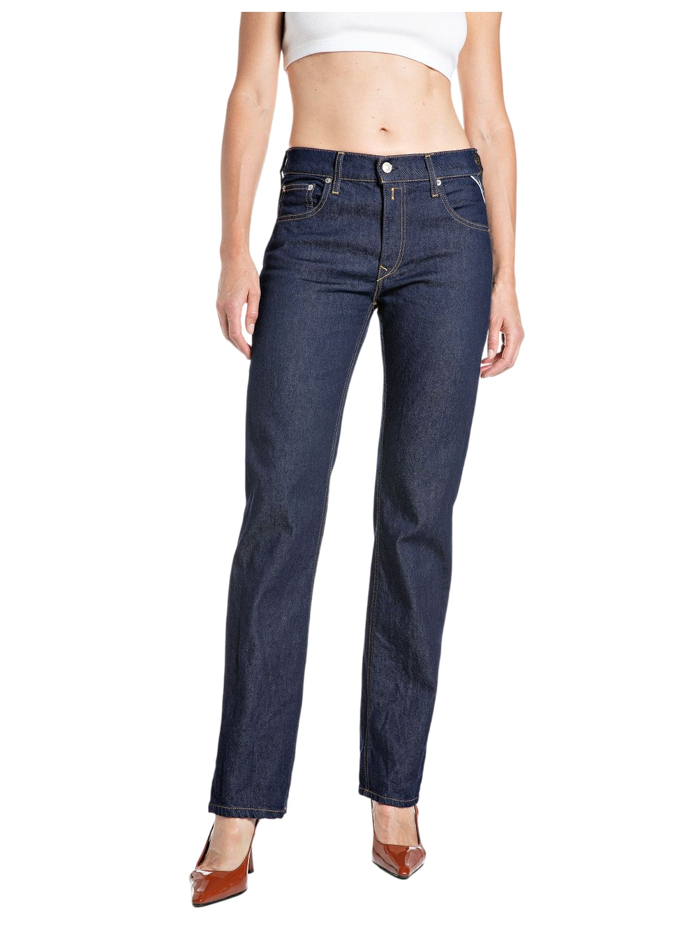 Pantalone Straight Low Waist Akeme REPLAY Donna - Blue