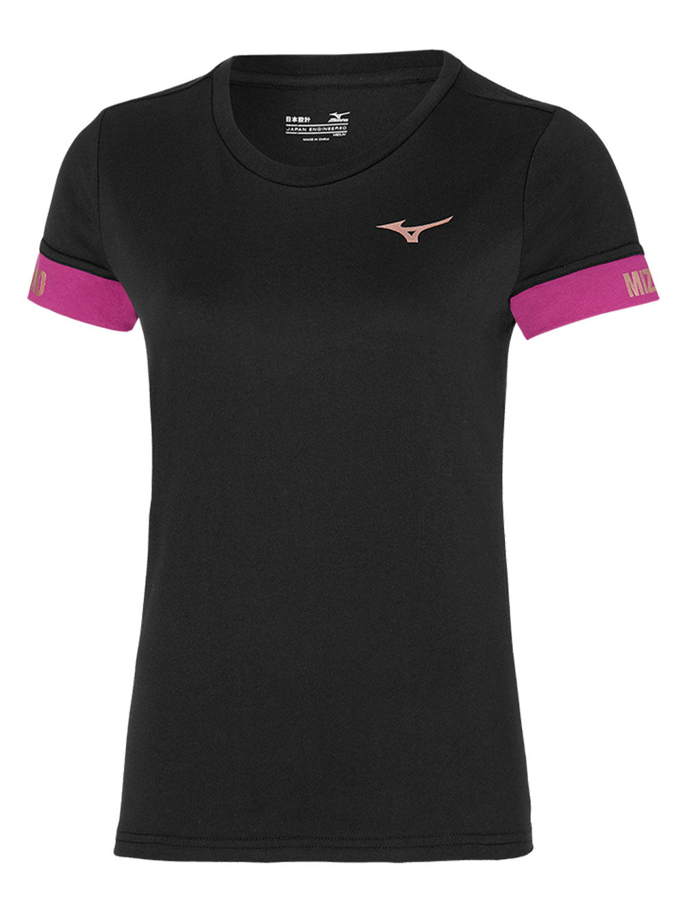 T-shirt sportswear MIZUNO Donna K2GA2701 ATHLETIC Nero