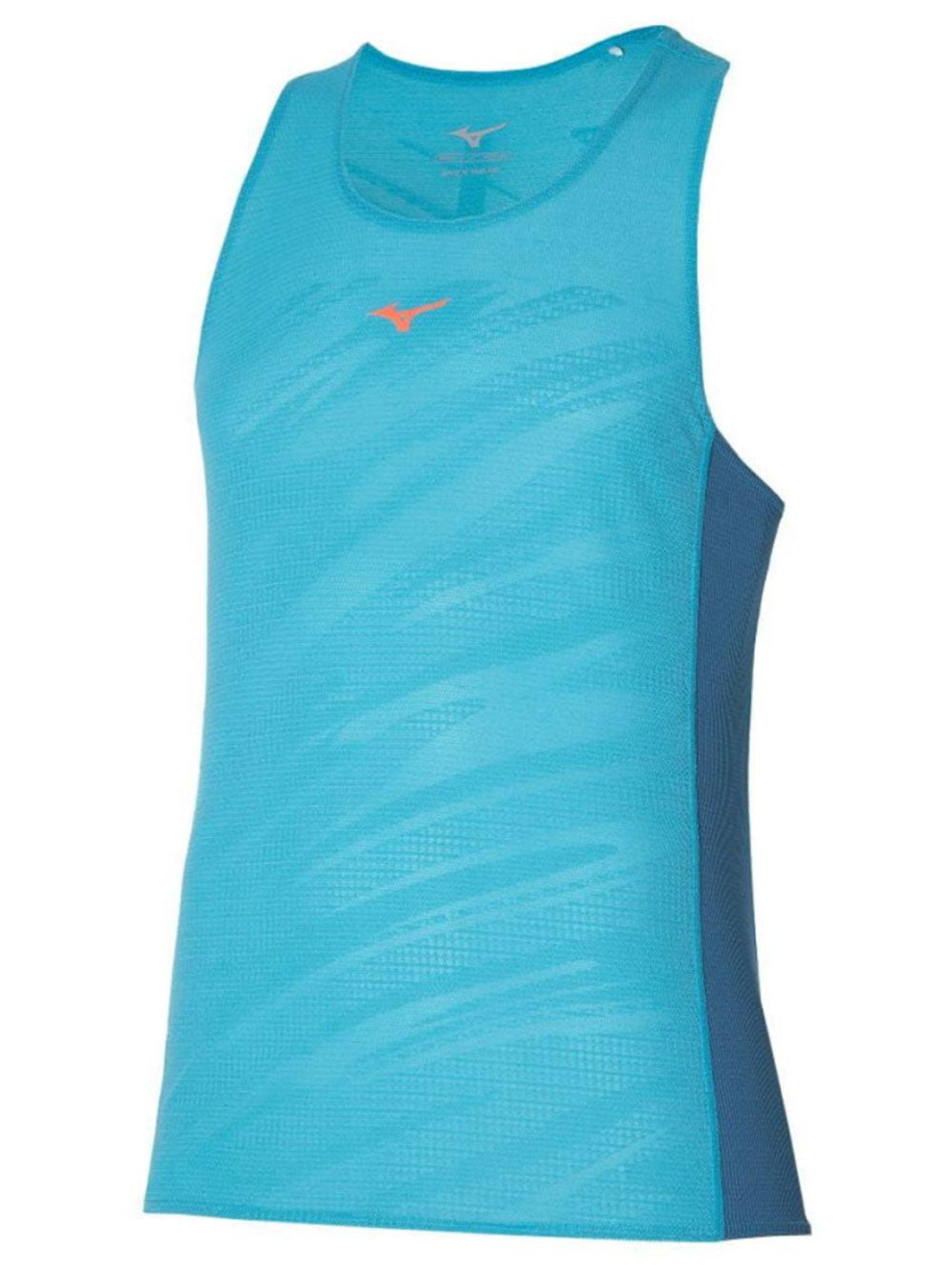 Canotta running azzurra uomo con dettagli riflettenti