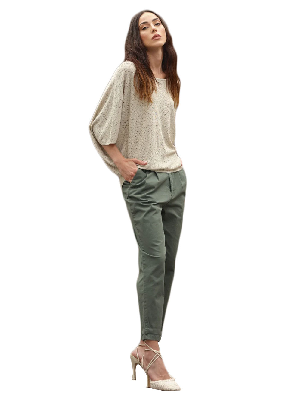 Pantalone WHITE WISE Donna WW28402 Beige